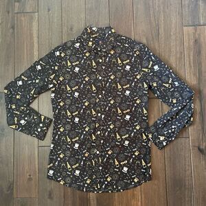 Simon Banks Men’s NYE New Year’s Eve long Sleeve Button Down Shirt S NWOT
